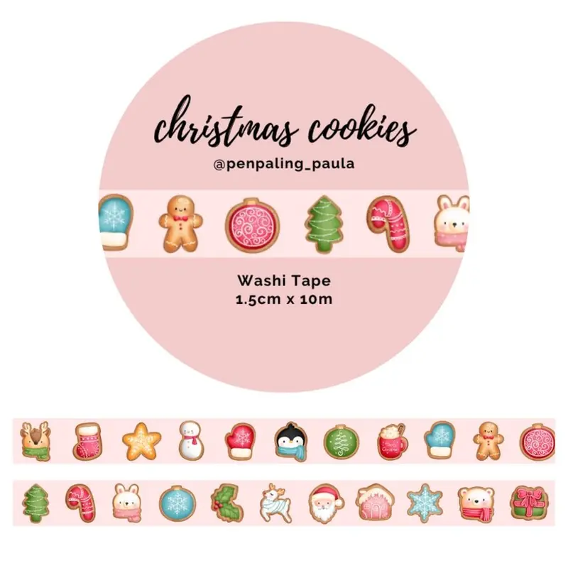 Washi tape - Penpaling Paula 15 mm - Christmas Cookies
