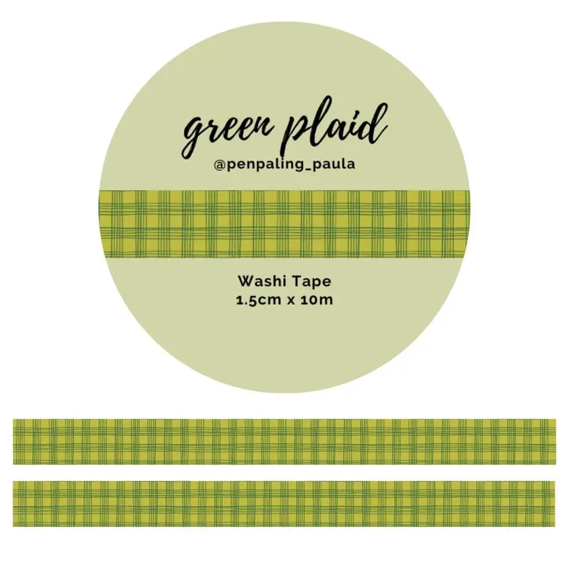 Washi tape - Penpaling Paula 15 mm - Green Plaid