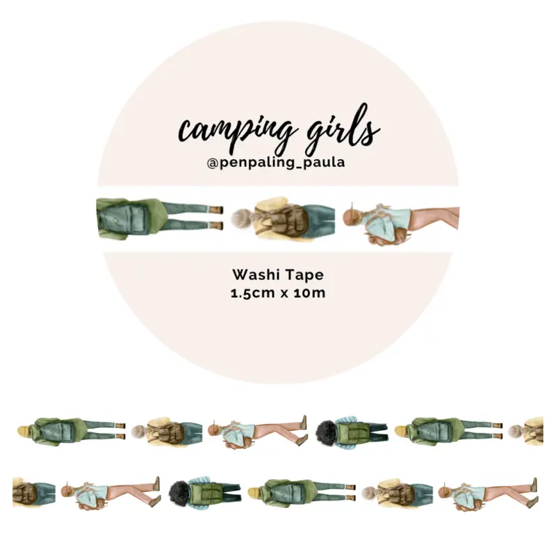 Washi tape - Penpaling Paula - Camping girls 15 mm
