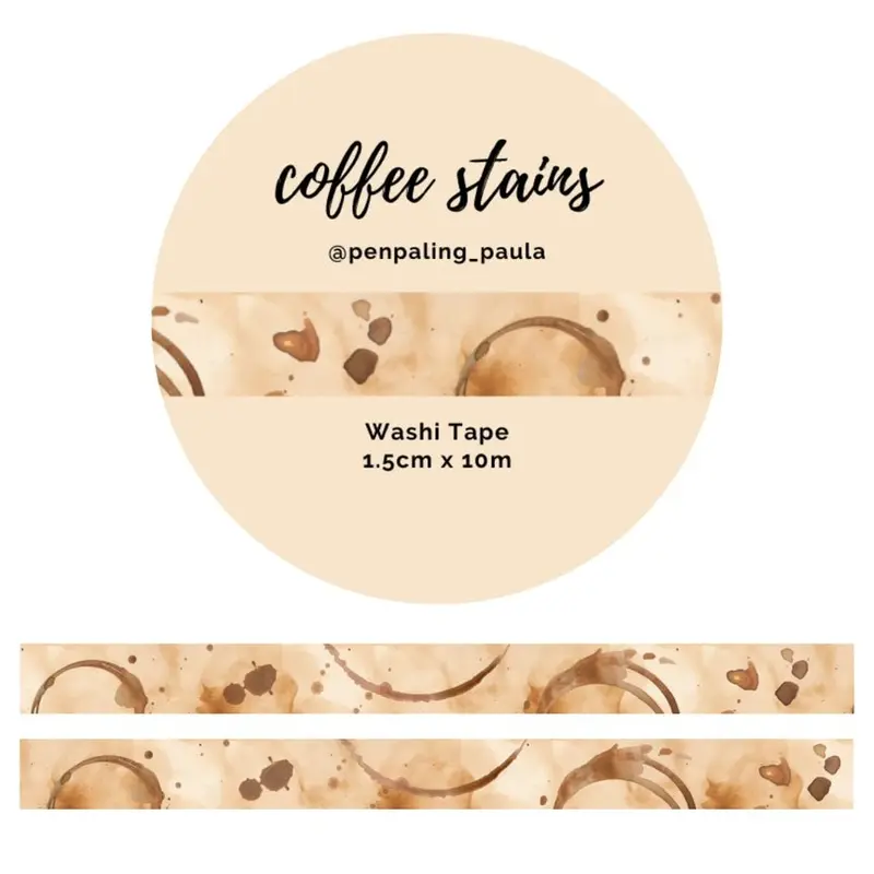 Washi tape - Penpaling Paula - Coffee Stains 15 mm