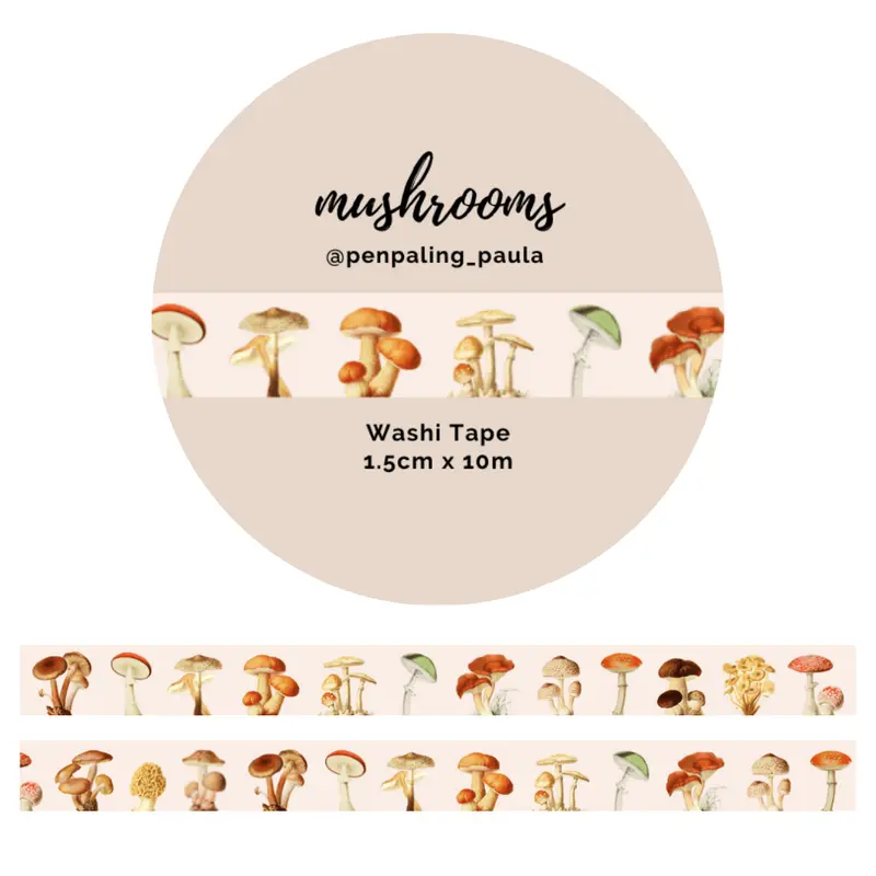 Washi Tape - Penpaling Paula - Mushrooms 15 mm