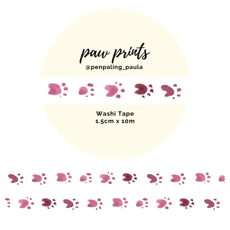 Washi tape - Penpaling Paula - Paw Prints 15 mm