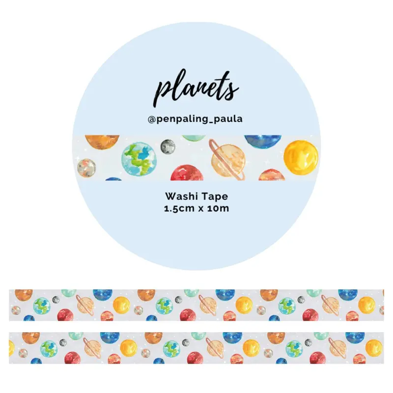 Washi tape - Penpaling Paula - Planets 15 mm