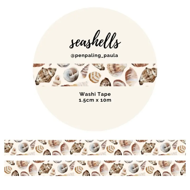 Washi tape - Penpaling Paula - Seashells 15 mm