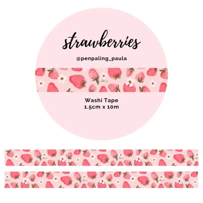 Washi tape - Penpaling Paula - Strawberries 15 mm
