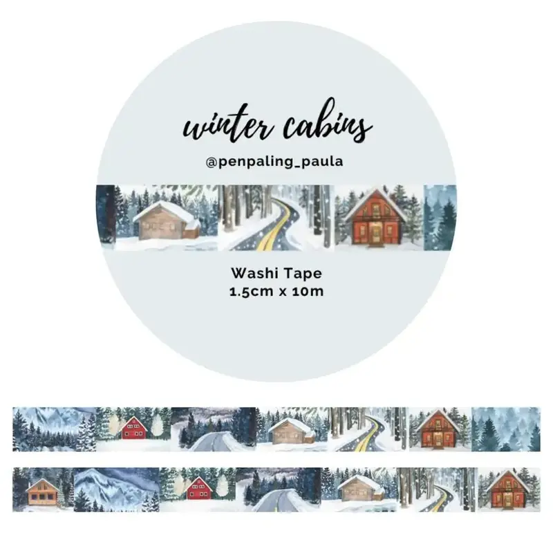 Washi tape - Penpaling Paula - Winter Cabins 15 mm