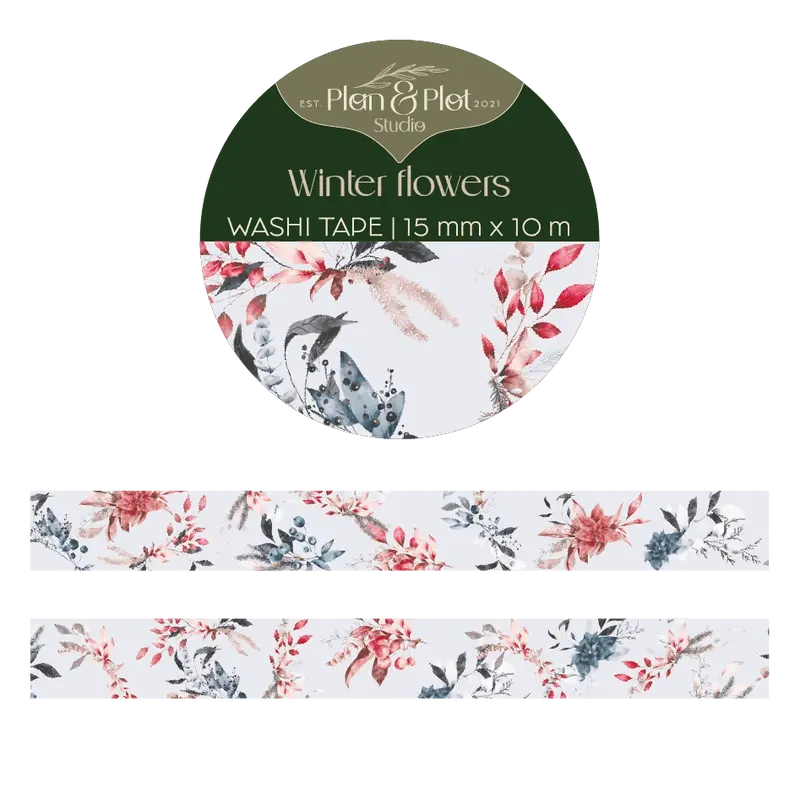 Washi tape Plan & Plot - 15 mm - Winter flowers