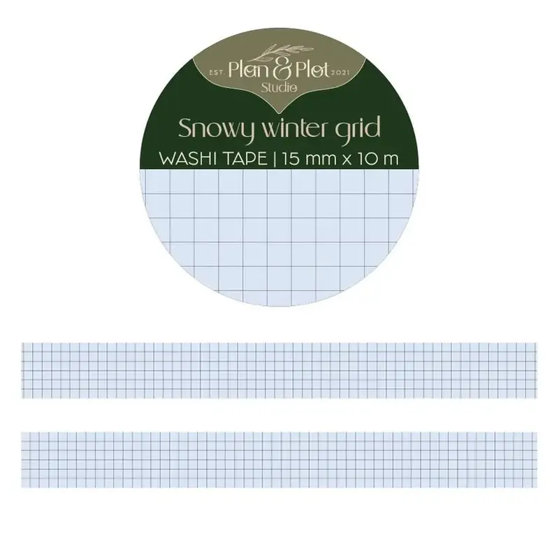 Washi tape Plan & Plot - Snowy winter grid 15 mm