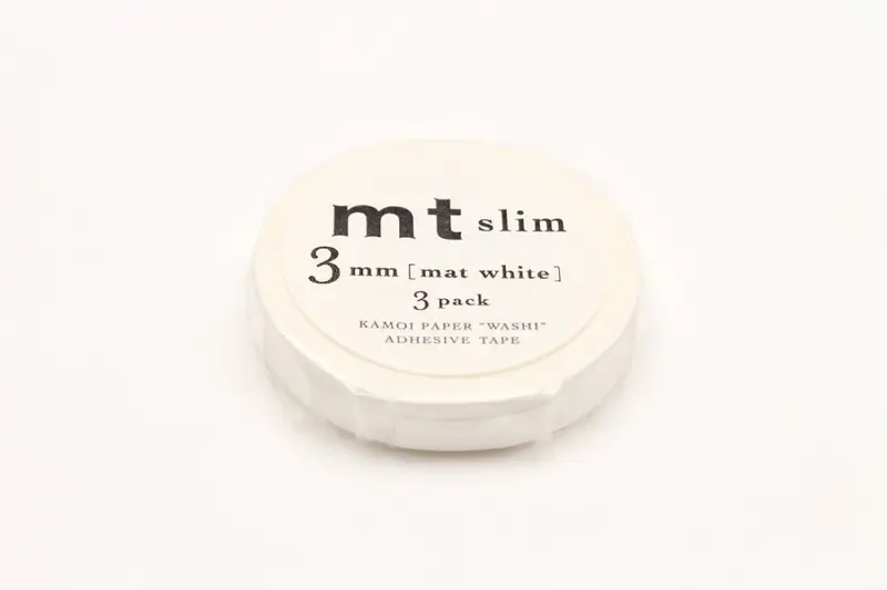 Washi Tape Slim 3 mm 3-pack - White
