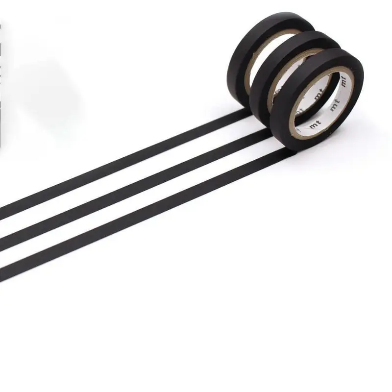 Washi Tape Slim 6 mm 3-pack - Black 3-pack