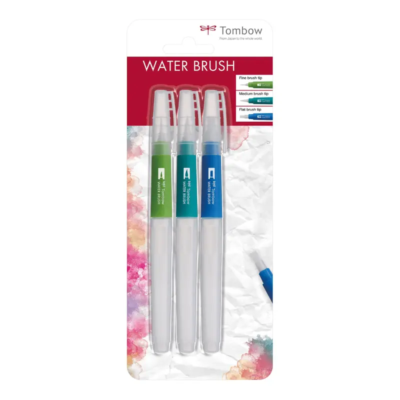 Water Brush Penselpenna med vattentank - 3-pack