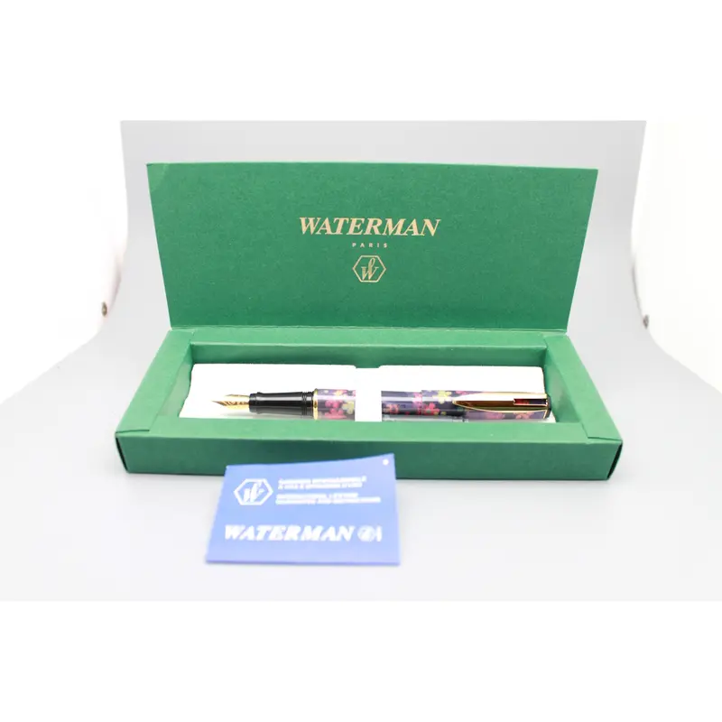 Waterman Purple Fountain pen with flowers