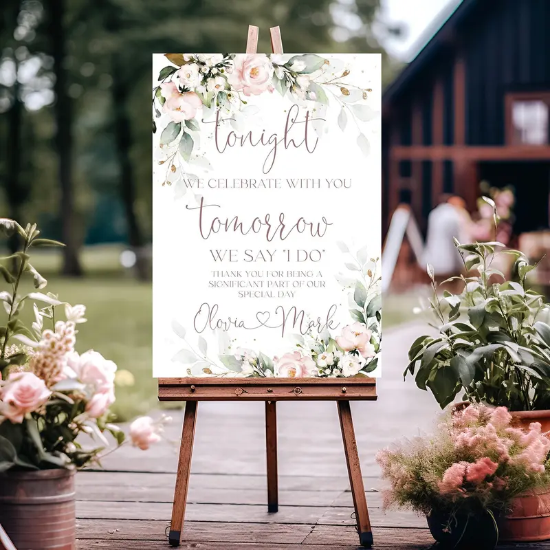 Wedding Weekend Welcome Sign, Tonight We Celebrate, Editable