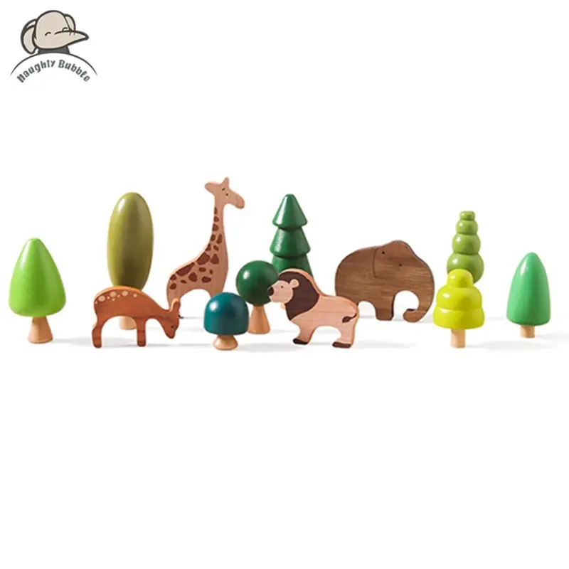 Wooden Forest Animal Toys Educational Stacking Game