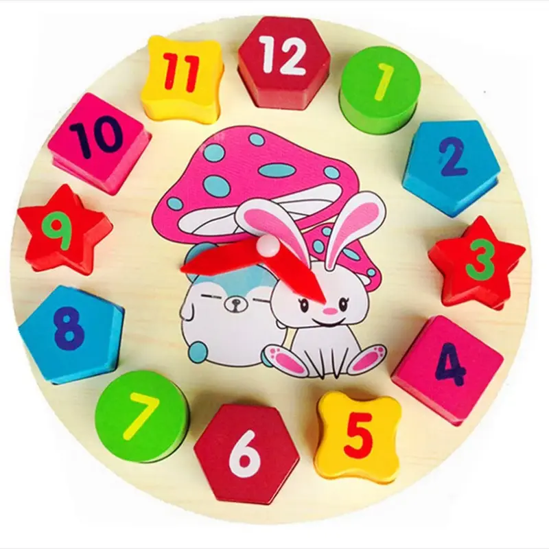 Wooden Montessori Clock Puzzle Toy for Kids