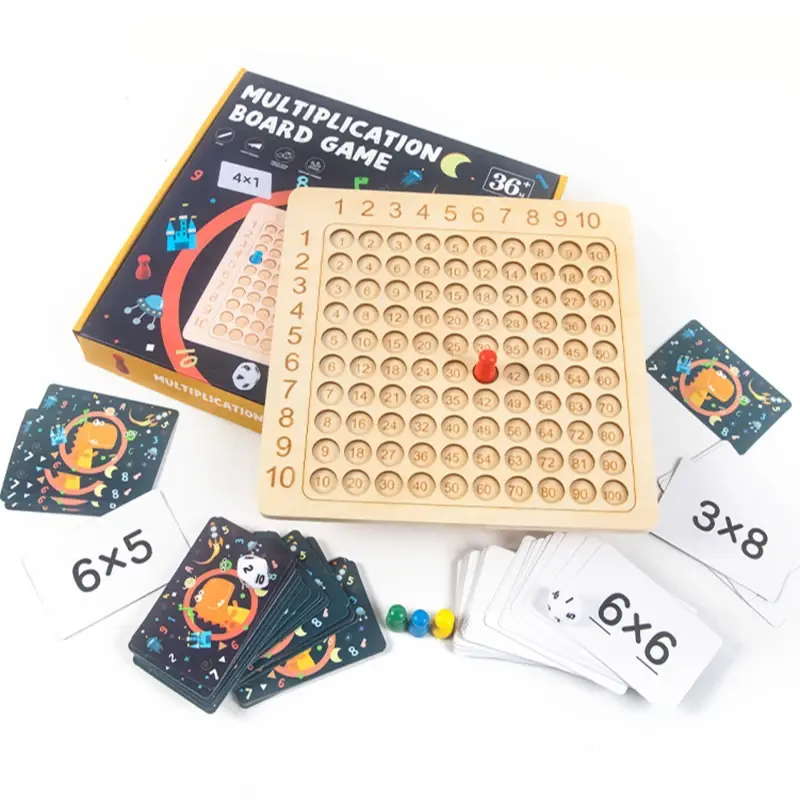 Wooden Montessori Multiplication Board Game for Kids
