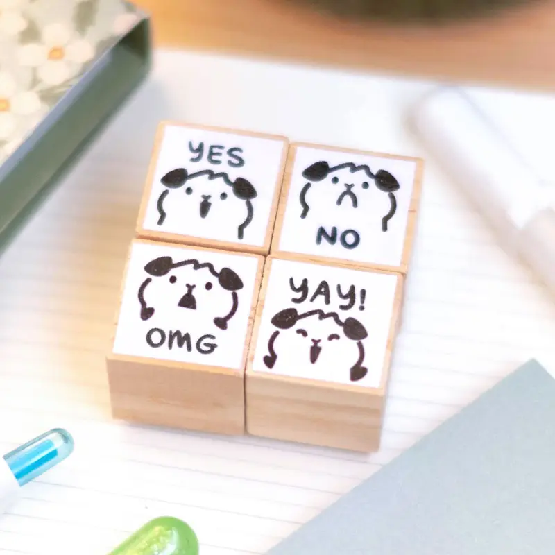 Wooden stamp (set of 4) - Guinea pigs