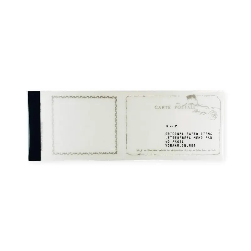 Yohaku Letterpress Memo Pad M-145 Letter Brozen
