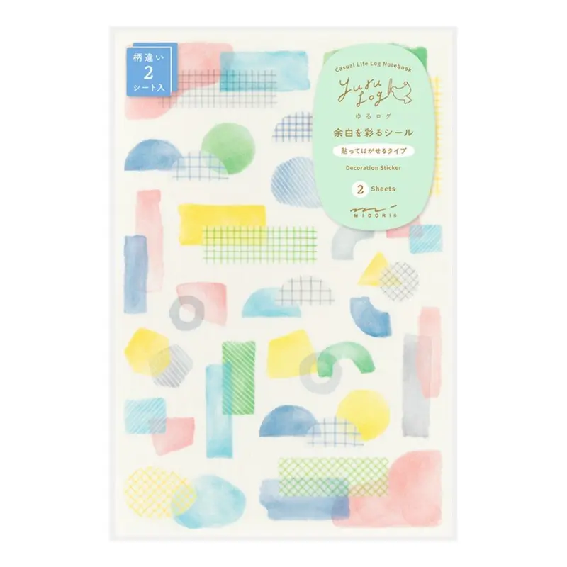 Yuru Log Sticker 2 ark - Collage Watercolour