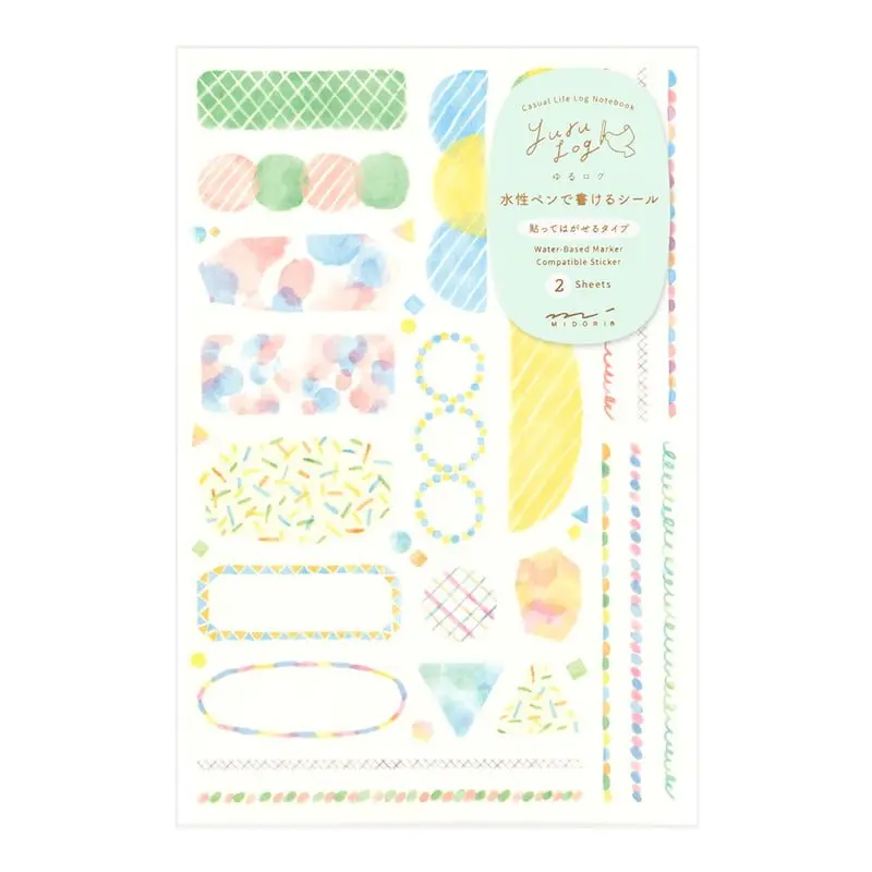 Yuru Log Sticker 2 ark - Watercolour