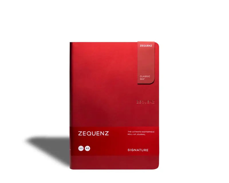Zequenz - Rutad anteckningsbok - Signature Classic - A5 - Röd