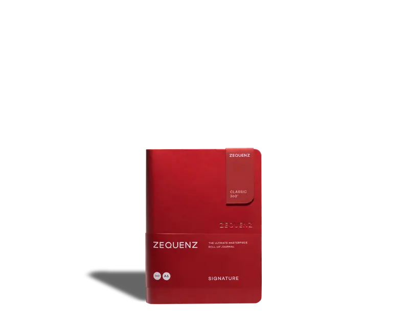 Zequenz - Rutad anteckningsbok - Signature Classic - A6 - Röd